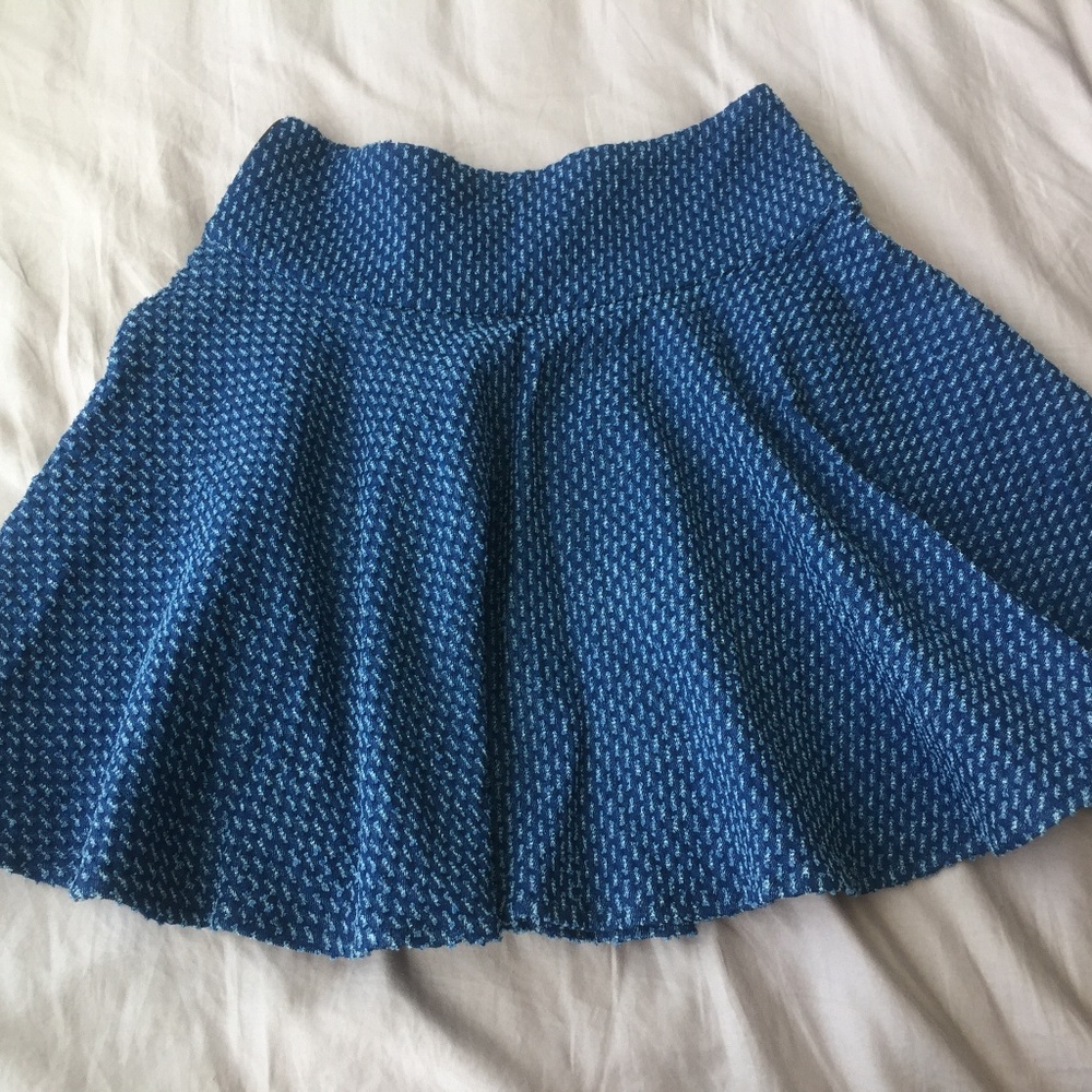 NEW By Chance blue waffle skater Flare Skirt